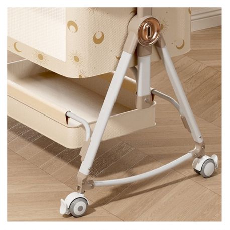 Πτυσσόμενο λίκνο 5 σε 1 Lazarid Κρεμ/χρυσό