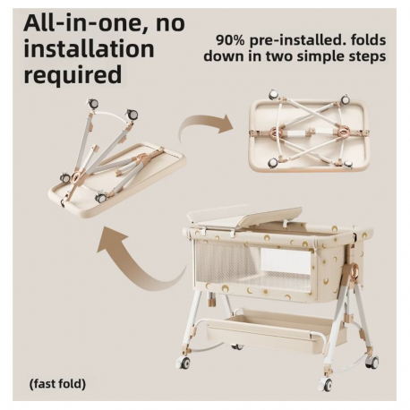 Πτυσσόμενο λίκνο 5 σε 1 Lazarid Γκρι