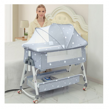 Πτυσσόμενο λίκνο 5 σε 1 Lazarid Κρεμ/χρυσό