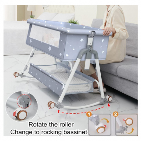 Πτυσσόμενο λίκνο 5 σε 1 Lazarid Γκρι