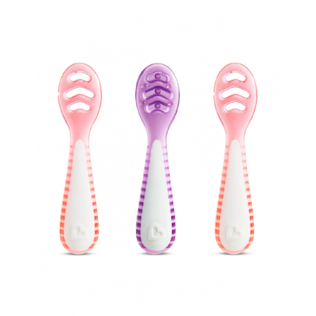 Σετ 3 εκπαιδευτικά κουτάλια 2 σταδίων Munchkin Gentle Dip™ Pink/Purple