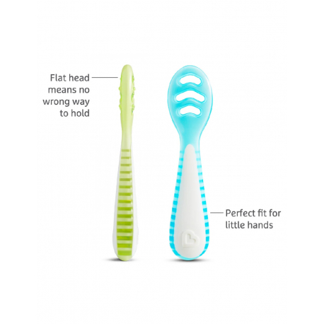 Σετ 3 εκπαιδευτικά κουτάλια 2 σταδίων Munchkin Gentle Dip™ Blue/Green