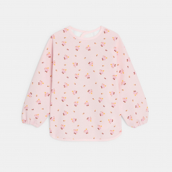 Obaibi Ποδιά δραστηριοτήτων με τυπωμένα λουλούδια ροζ για μωρά κοριτσάκια