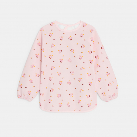 Obaibi Ποδιά δραστηριοτήτων με τυπωμένα λουλούδια ροζ για μωρά κοριτσάκια