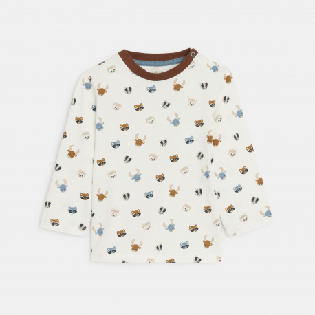 Obaibi Σαλοπέτα και μακρυμάνικη μπλούζα, καφέ για μωρά αγοράκια