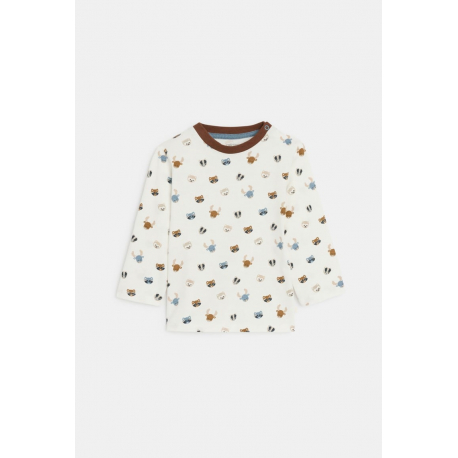 Obaibi Σαλοπέτα και μακρυμάνικη μπλούζα, καφέ για μωρά αγοράκια