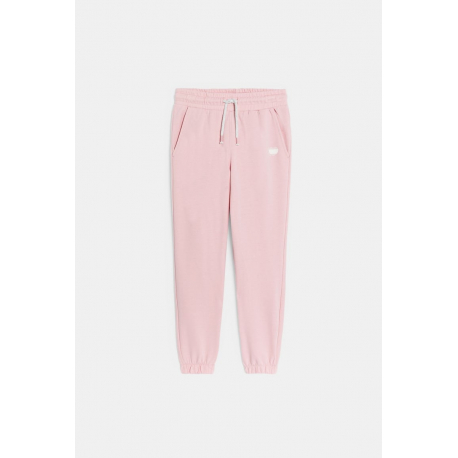 Okaidi Παντελόνι φόρμας από χνουδωτό ύφασμα μονόχρωμο ροζ για κορίτσια