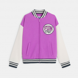 Okaidi Φούτερ teddy σε κολλεγιακό στυλ βιολετί για κορίτσια