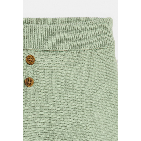 Obaibi Παντελόνι πλεκτό με ποδαράκι πράσινο για νεογέννητα