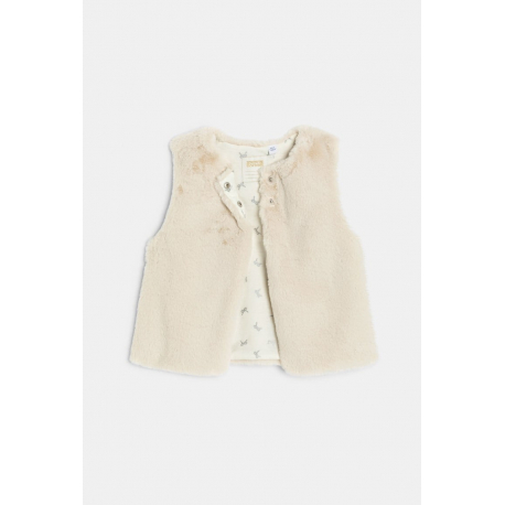 Okaidi Μπολερό από οικολογική γούνα λευκό για κορίτσια