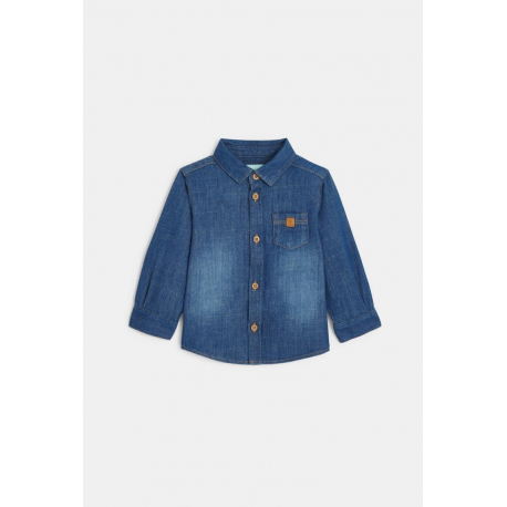 Obaibi Πουκάμισο από μπλε τζιν, πετροπλυμένο για μωρά αγοράκια