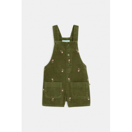 Obaibi Σαλοπέτα κοντή από κεντημένο βελούδο πράσινο για μωρά κοριτσάκια