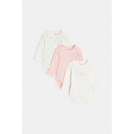 Obaibi Φορμάκι με μεγάλη λαιμόκοψη, κεράσι, λευκό για μωρά κοριτσάκια (σετ των 3)