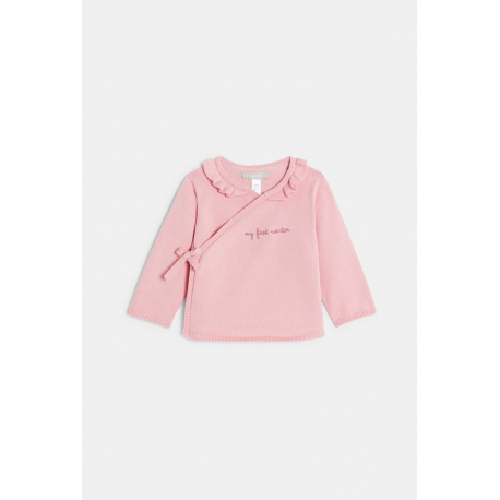 Obaibi Πουλόβερ και παντελόνι πλεκτά φλοράλ ροζ για νεογέννητα κοριτσάκια