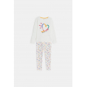 Okaidi Πιτζάμα καρδιά από μακό 2 τεμαχίων λευκή για κορίτσια