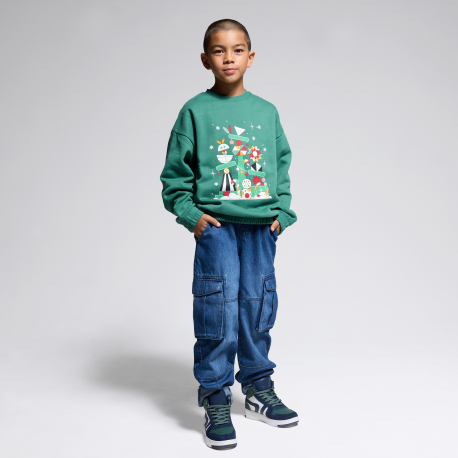 Okaidi Παντελόνι τζιν cargo σε σκούρο μπλε για αγόρια