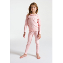 Okaidi Πιτζάμα 2 τεμαχίων από μακό με γραμμές λεοπάρ ροζ