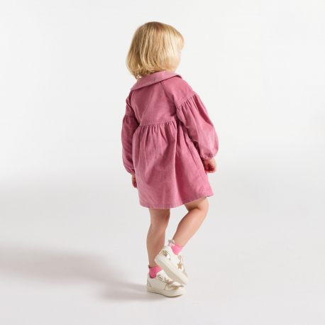 Obaibi Φόρεμα από κοτλέ βελούδο ροζ για μωρά κοριτσάκια