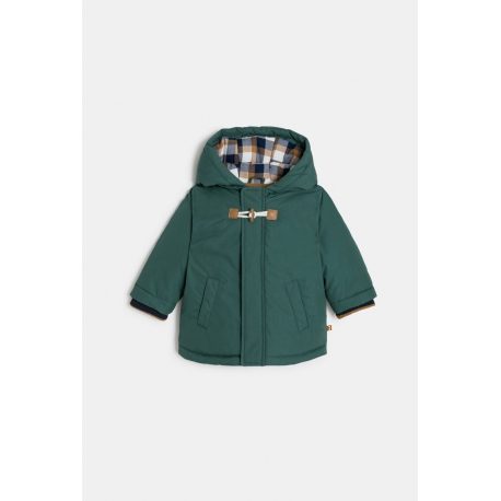 Obaibi Παλτό αδιάβροχο, ζεστό με κουκούλα πράσινο για μωρά αγοράκια