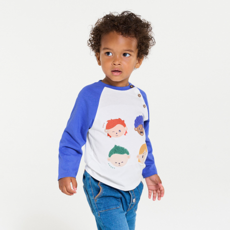 Obaibi Μπλούζα μακρυμάνικη, εκφράσεις, μπλε για μωρά αγοράκια