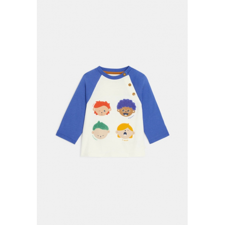 Obaibi Μπλούζα μακρυμάνικη, εκφράσεις, μπλε για μωρά αγοράκια