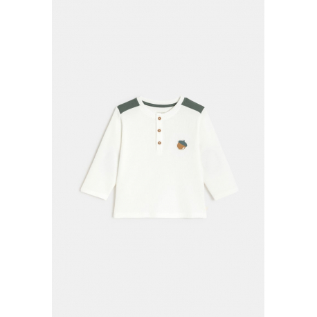 Obaibi Μπλούζα μακρυμάνικη, λευκή, για μωρά αγοράκια