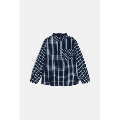 Okaidi Πουκάμισο καρό σε ναυτικό μπλε για αγόρια