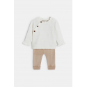 Obaibi Σύνολο βρεφικό, πλεκτό σε ανοιχτό μπεζ