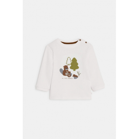 Obaibi Μπλούζα σφηκοφωλιά, κάστορας, λευκή, για μωρά αγοράκια