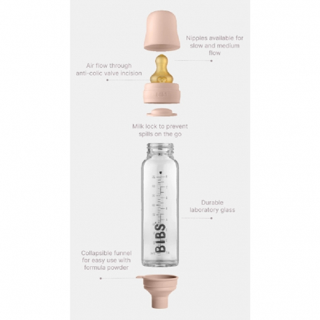 Μπιμπερό γυάλινο Bibs® Blush 225ml (1τμχ)