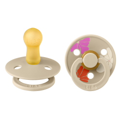 Πιπίλες Bibs® Studio Collection Morning Bloom Vanilla Στρογγυλή No2, σετ των 2