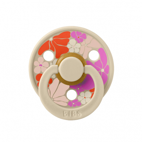 Πιπίλες Bibs® Studio Collection Morning Bloom Vanilla Στρογγυλή No2, σετ των 2