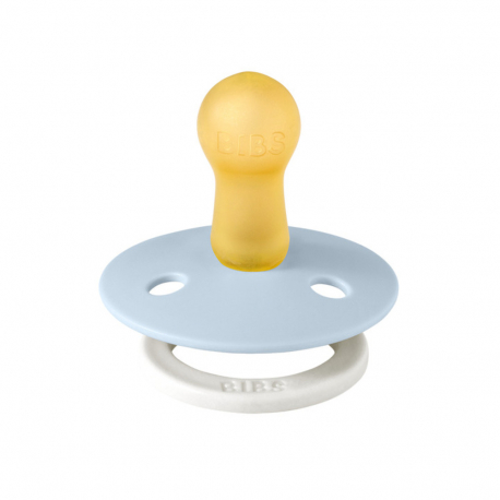 Πιπίλες νύχτας Bibs® Colour Glow Iron/Baby Blue Στρογγυλή No1, σετ των 2