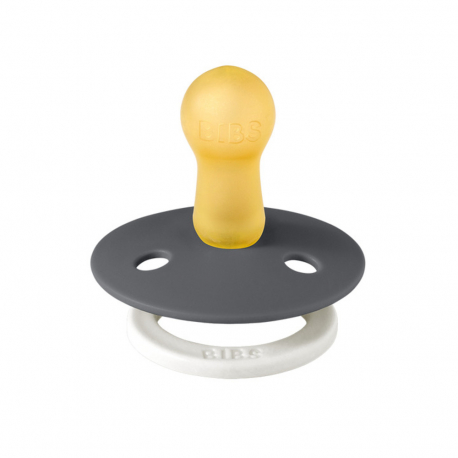 Πιπίλες νύχτας Bibs® Colour Glow Iron/Baby Blue Στρογγυλή No1, σετ των 2