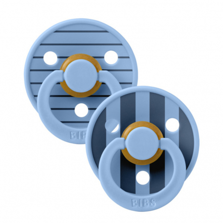 Πιπίλες Bibs® Studio Collection Pin Sky Blue Στρογγυλή No1, σετ των 2