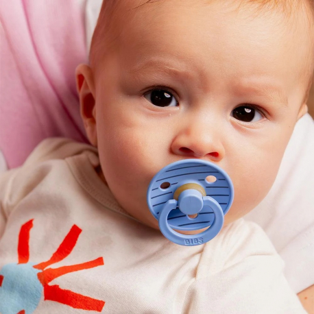 Πιπίλες Bibs® Studio Collection Pin Sky Blue Στρογγυλή No1, σετ των 2