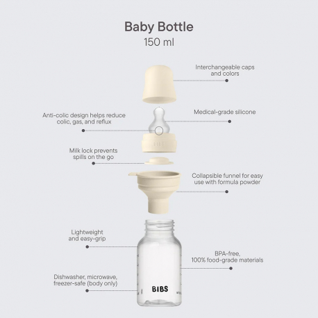 Μπιμπερό πλαστικό Bibs® Ivory 150ml