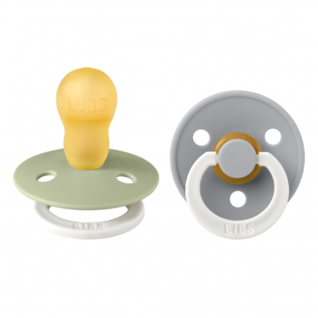 Πιπίλες νύχτας Bibs® Colour Glow Sage/Cloud Στρογγυλή No3, σετ των 2