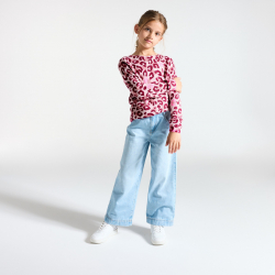 Okaidi Πουλόβερ με τυπωμένα σχέδια λεοπάρ ροζ για κορίτσια