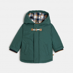 Obaibi Παλτό αδιάβροχο, ζεστό με κουκούλα πράσινο για μωρά αγοράκια