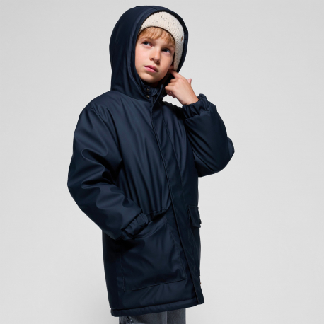 Okaidi Παλτό με κουκούλα με επένδυση από χοντρό φλις σε σκούρο γκρι για αγόρια