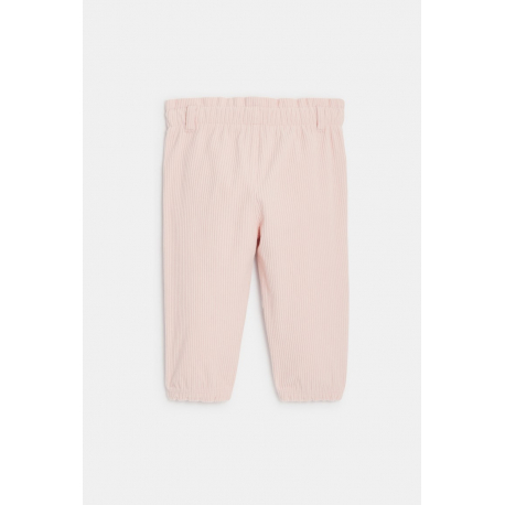 Obaibi Παντελόνι από βελούδο κοτλέ με ελαστική μέση ροζ για μωρά κοριτσάκια