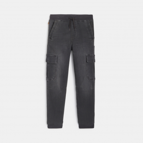 Okaidi Παντελόνι τζιν cargo σε σκούρο γκρι για αγόρια