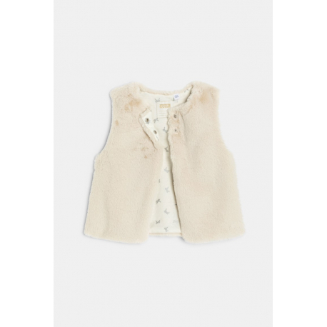 Okaidi Μπολερό από οικολογική γούνα λευκό για κορίτσια