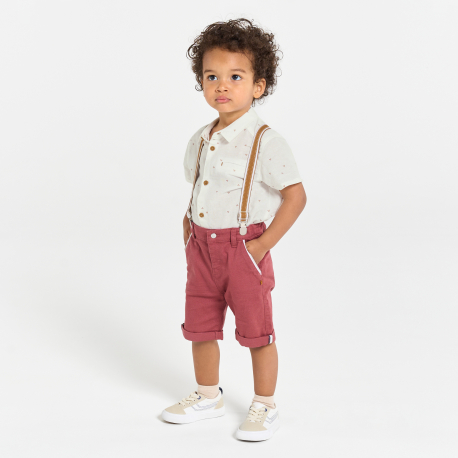 Obaibi Πουκάμισο κοντομάνικο με τυπωμένα σχέδια λευκό για μωρά αγοράκια