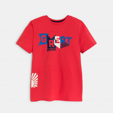 Okaidi Μπλούζα κοντομάνικη με μήνυμα για αγόρια