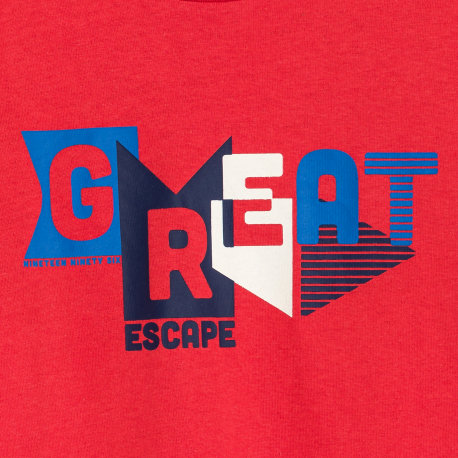 Okaidi Μπλούζα κοντομάνικη με μήνυμα για αγόρια