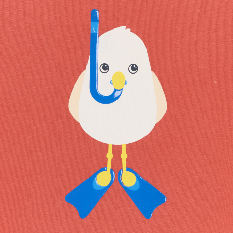 Obaibi Μπλούζα με σχέδιο γλάρος κόκκινη για μωρά αγοράκια