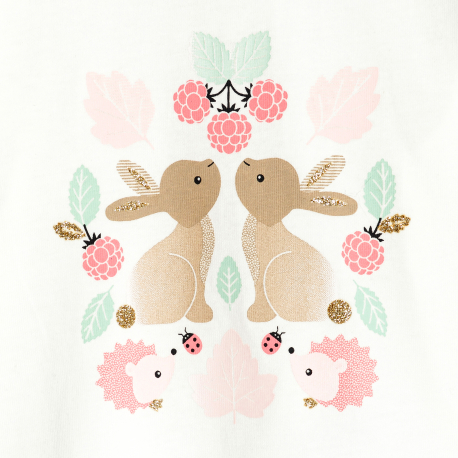 Obaibi Μπλούζα μακρυμάνικη, βαμβακερή, κουνελάκια, για μωρά κοριτσάκια