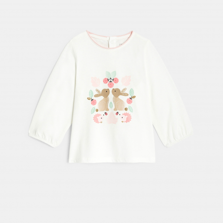 Obaibi Μπλούζα μακρυμάνικη, βαμβακερή, κουνελάκια, για μωρά κοριτσάκια